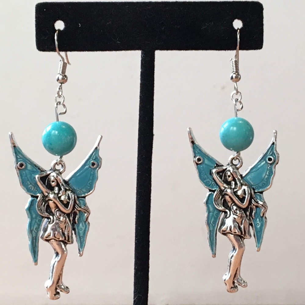 Blue Turquoise Magnesite Fairy Earrings